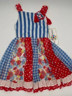 Girls Sz 8 Counting Daisies Summer Sleeveless, Sundress Floral